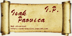 Isak Paovica vizit kartica